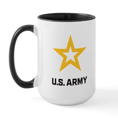 Taza Cerámica Café 15 oz U.S. Army Logo Negro Dorado miniatura 2