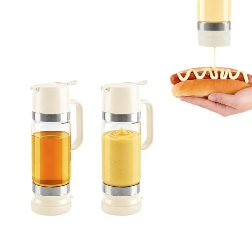 Aelga 12 oz Honey Dispenser, No-Drip Syrup Dispenser with Handle, 2 Pcs by Aelga - Used condition - US$37.04