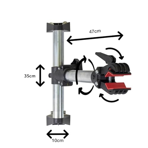 Andrys Cavalletto Manutenzione Bici Da Parete - Supporto Bici Da Muro Con Regolazione Verticale E Rotazione A 360 Gradi - Portata Massima 18Kg - Alluminio E Plastica Resistente Con Viti Incluse - 2