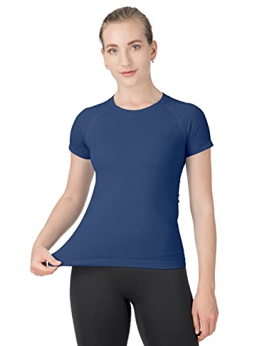 Image of MathCat Seamless Workout Tops for Women Short Sleeve Yoga Running Shirts,Breathable Athletic Compression Shirt Women XS-XL