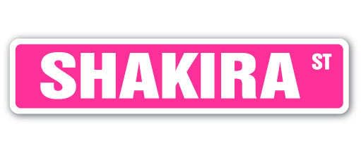 Señal de calle SHAKIRA, nombre para habitación infantil, letrero metálico, calcomanía