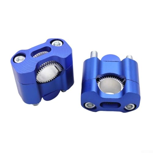 Yhenlovtt 1 paire de colliers de serrage de guidon en alliage d'aluminium CNC pour motos tout-terrain de 22 mm 28 mm, compatible avec guidon de moto (bleu)