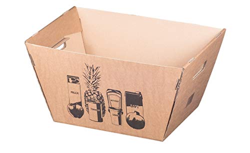 Einkaufskorb Einkaufsbox Einkaufskarton Karton Wellpappe, Braun, 50x33x26cm (25) Cover