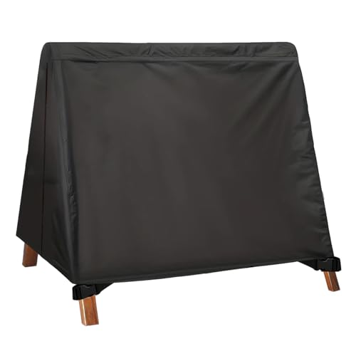 Porch Swing Cover 63 Inch Waterproof 600D Oxford Hanging Outdoor Swing Cover All Weather Protected Swing Covers for Outdoor Furniture (Black, A-Frame 72L x 55W x 67H inch)