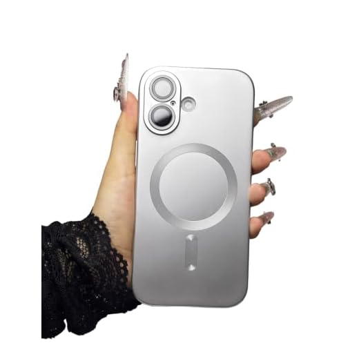 Nekiyo Tech Magnetic Case Compatible with iPhone 16, Built-in Camera Lens Protector, Slim Soft Silicone Bumper Shockproof Metallic Luster - Sliver