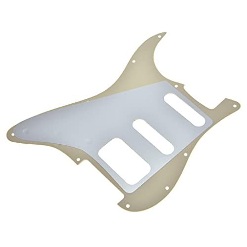 Image of Dopro 11-Hole Strat HSS Guitar Pickguard 2-Screw Humbucking Pickup Mount Fits American Fender Stratocaster Cream 3 Ply