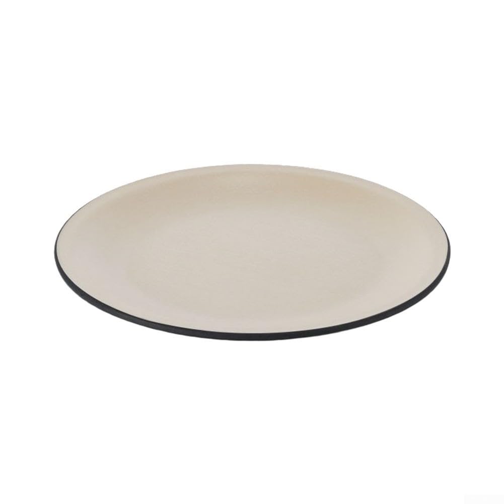 Juego de 4 platos redondos de melamina, 22,8 cm, irrompibles, color negro