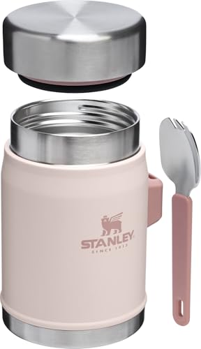 Image of STANLEY Classic Food Jar and Spork | Vacuum Insulated Food Container | Wide Mouth Screw On Lid | Packable for Travel | Stainless Steel with Leakproof Lid | BPA-Free