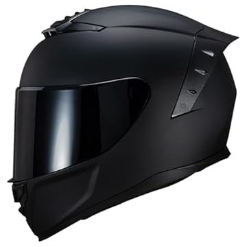 black full face motorcycle helmet