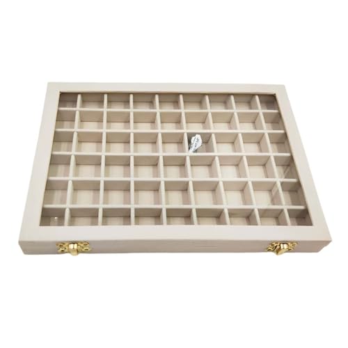 ZENQARI Scatola per Gioielli da Donna, 1 Pezzo - Portagioie con Coperchio in Acrilico Trasparente, 31x22 cm, Foderato in Velluto Beige, Organizzatore per Gioielli per Casa e Negozio di Accessori