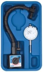 Fowler 52-641-300-0 Dial Indicator with Flex Arm Magnetic Base, 1" Travel, White Dial
