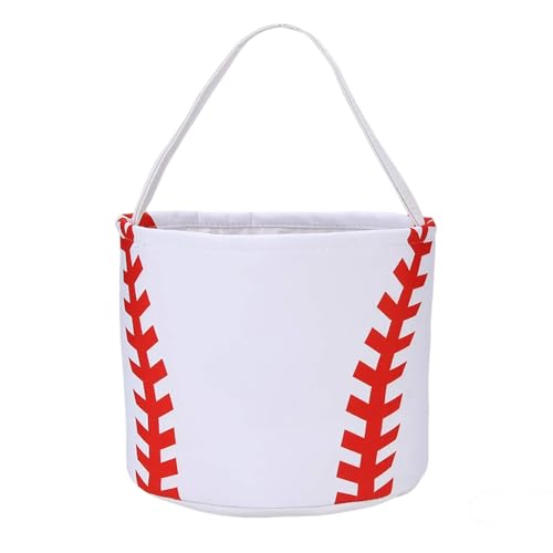 Image of XinblueCo Baseball Basket Easter Baskets for Canvas Easter Egg Hunt Baskets