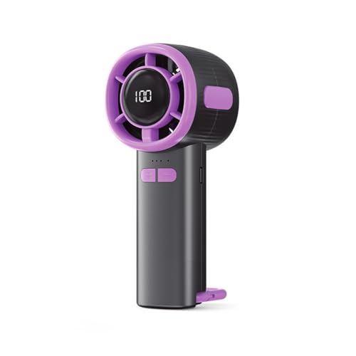 Uxsjakjsd Ventilador Turbo Portátil de 100 Velocidades, Mini Ventilador de Mano con Gancho para Senderismo, Recargable Tipo C, Enfriador de Aire de Escritorio B