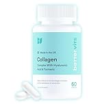 Bettervits Collagen Complex with Hyaluronic Acid and Vitamin C | Marine Collagen Supplements for Women and Men with Biotin | High-Strength Vitamin E for Skin, Hair, Nails, Joint Health - 60 Capsules