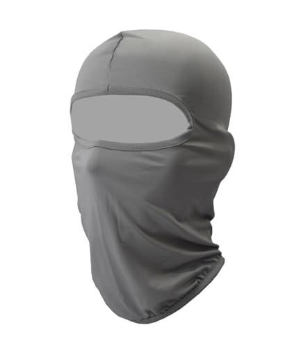 Balaclava Summer Ski Masks, Thin Breathable Soft Skull Face Mask, Cooling Motorcycle Head Bandana for Men Women (Light Grey)