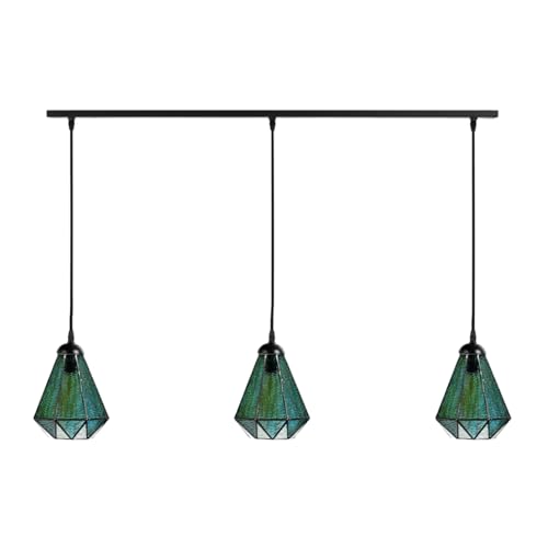 Tiffany Arata Green lustre sur poutre de plafond Art Deco Trade style 3 lumieres