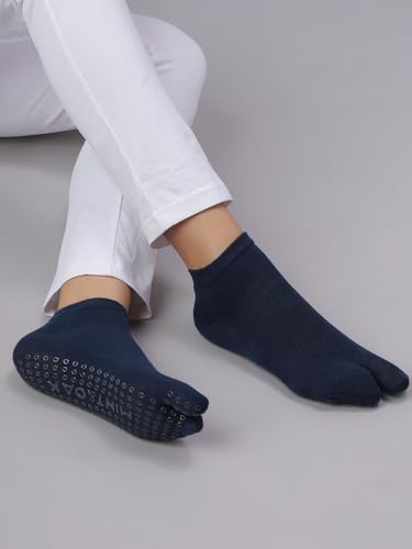 Image of Mint & Oak Unisex Two-Toe Grip Socks Anti-Slip Socks for Yoga, Pilates, Home & Elderly Use | Non-Skid Sole for Fall Prevention | Breathable & Stretch Fit