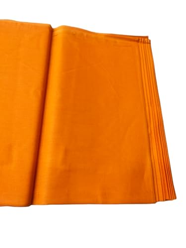 Image of Unstitched Cotton Astar /Lining /Cloth /Kapda Running into Meters for Suit,Sherwani,Kurti,Blouse /Choli,lehanga & Dress Materials(Available in 2,4,6 Meters Variation) (Orange, 4 Meter)