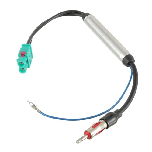HUAREW Adattatore Antenna Doppio Fakra Z a DIN, Amplificatore Segnale per Antenna Autoradio FM AM, per Ricevitore per Veicolo Auto Audio Radio Stereo Ricevitore Unità Principale
