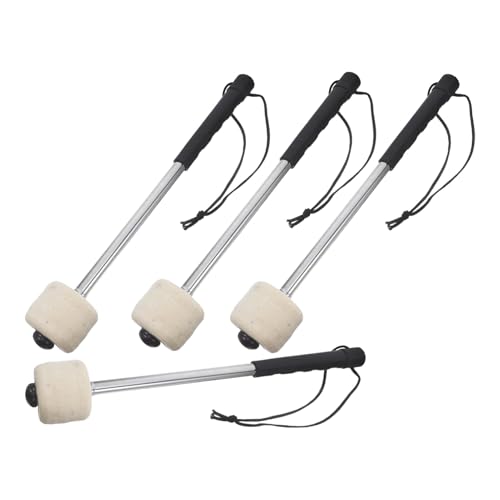 BESPORTBLE 4 piezas Baquetas ergonómicas para marcha con cabeza de fieltro y cuerpo de acero inoxidable miniatura 1