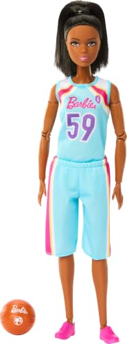 Barbie Made to Move Doll & Accessories, Brunette Basketball Player | Wearing Removable Uniform with Ball, 22 Bendable Joints​ - image 5