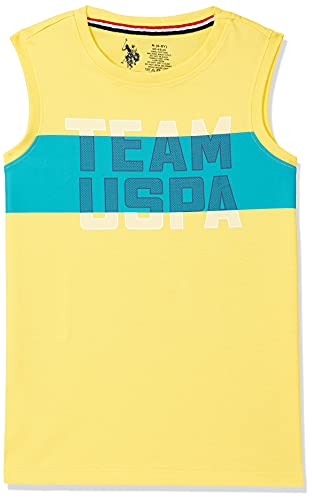 Image of U.S. Polo ASSN. Boy's Round Neck Regular Fit Brand Print Ikeb Muscle Tank - Pack of 1