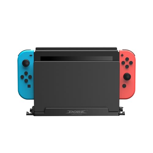 Image of New World Wall Mount Bracket Holder for Nin-tendo Switch and Switch OLED with Card Holders and 4 Joy Con Hooks, Organize Switch Console Behind TV,