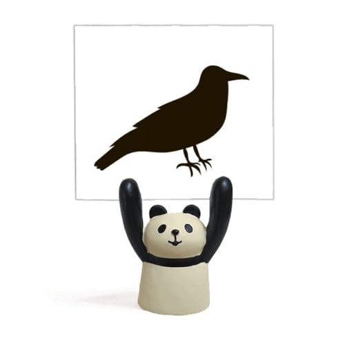 Porte-mémo corbeau dessin animé mignon panda noir support note