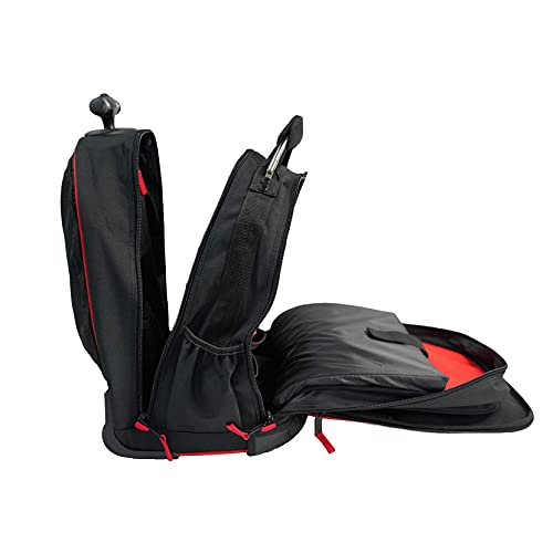 Melotough Wheeled Rolling Tool Backpack Heavy Duty Tradesman Pro Tool Organizer Including Laptop Sleeve (Red&Black) #TOP7