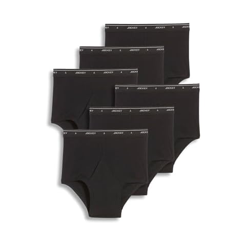 Jockey Men's Underwear Classic Full Rise Brief - 6 Pack, Black, 34 Cover