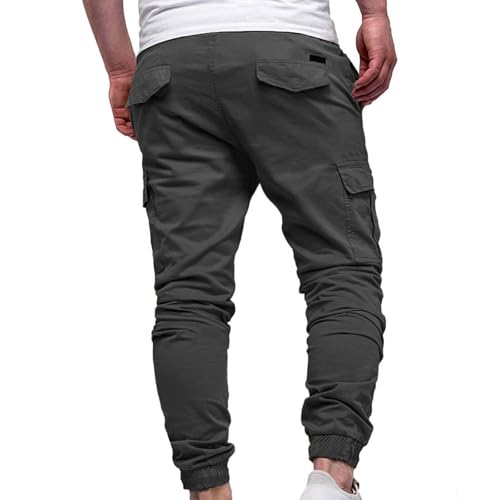 Mens Casual Joggers Pants - Cotton Drawstring Chino Cargo Pants Hiking Outdoor Twill Jogging Sweatpants with Pockets3