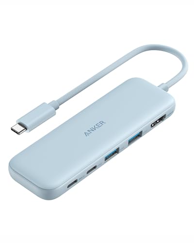 Image of Anker USB C Hub, 5-in-1 USBC to HDMI Hub with 4K Display, 5Gbps USB-C and 2 5Gbps USB-A Data Ports for MacBook Pro, MacBook Air, Dell XPS, Lenovo Thinkpad, HP Laptops and More (Blue)
