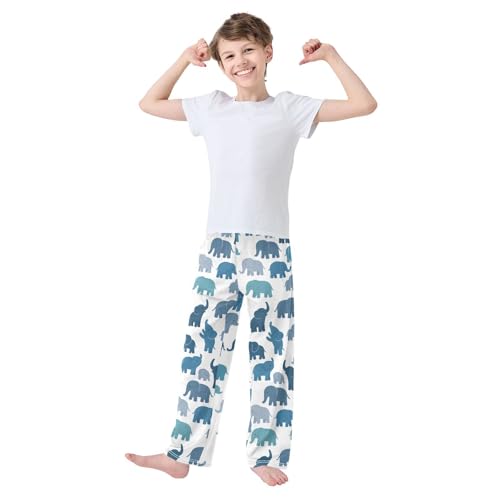 Elephant Blue Pajama Pants Long Sleep Pant Soft PJ Bottoms Sleepwear2