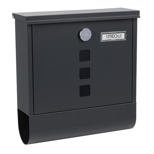 ARREGUI Chance E7005 Boîte aux Lettres Individuelle en Acier avec Porte-journaux, Taille M (Format A4), Boîte aux Lettres avec Serrure Couverte, Porte-Carte...