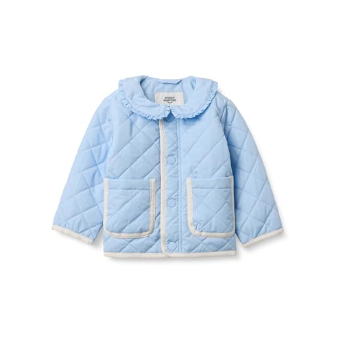 Image of Amazon Essentials x Sofia Grainge Toddler and Baby Girls' Midweight Quilted Field Jacket with Ruffle
