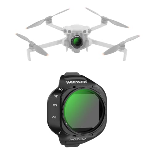 Image of NEEWER Variable ND Filter Compatible with DJI Mini 5 Pro Drone, Snap On Adjustable Neutral Density (ND2-32, 1-5 Stops) Lens Filter Multicoated Optical Glass Aerial Camera Photography Accessories