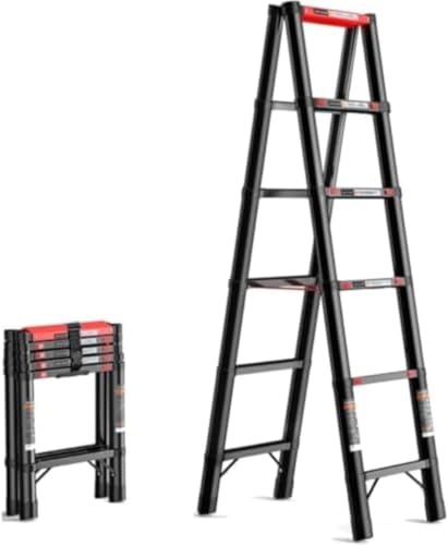 DancJulie梯子 伸縮はしご 兼用脚立 5段踏み台 折りたたみ 折り畳み 伸縮アルミはしご 持ち運びに便利 自動ロック 安全ロック 安全クロスバー スライド式 アルミ梯子 ホームロフトオフィスに適合 軽量 最長2m 安定 耐荷重150 kg 室内室外