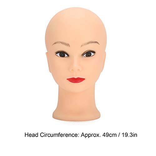 Cabeça de peruca, PVC profissional realista com superfície lisa para treinamento de cosméticos, cabe