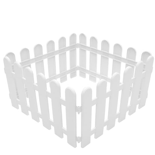 BESPORTBLE Weißer Gartenzaun Kunststoff 2 Stück Dekorativer Zaun Für Innen- Und Außenbereich Terrasse Hof Blumenbeet Und Weihnachtsdeko