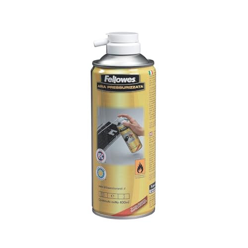 Fellowes aria compressa 400 ml – Spray ad Aria Compressa per Pulizia di Tastiere, PC ed Elettronica – Getto Potente, Senza CFC