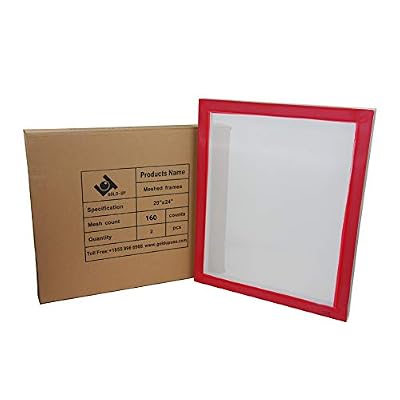 20 x 24 Inch Pre-Stretched Aluminum Silk Screen Printing Frames with 160 White Mesh (2 Pack Screens)