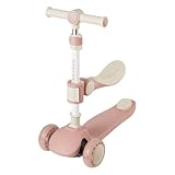 アンジュスマイル キックスクーター 3歳～10歳 ピンク キックボード 乗用玩具 高さ調整可能 3輪 ブレーキ付き 折りたたみ 足けり 三輪車 子ども 椅子付き 光るタイヤ 足漕ぎ 座れる 2way