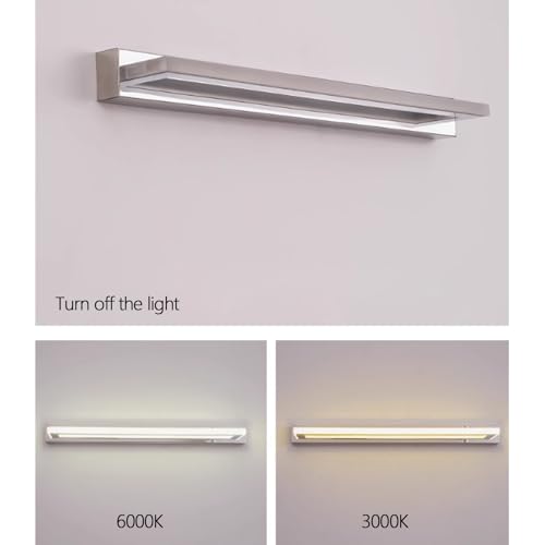 Espejo Impermeable sin Sombras con Luz de Pared Baño Rectangular de 42cm 5