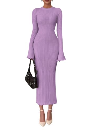 Image of PRETTYGARDEN Women's Sweater Dress Long Sleeve Maxi Dresses