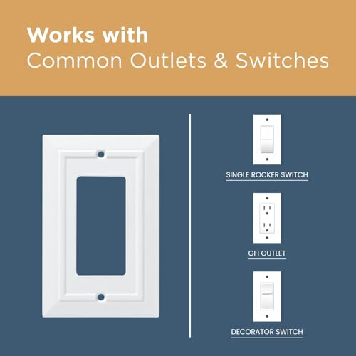 Cache-interrupteur blanc pur pour harmoniser la déco du salon - 5