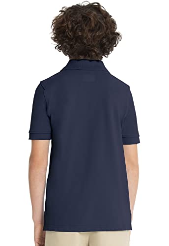 Image of Classroom Girls' Short SLV Pique Polo | 3 Button Placket, Side Vents, Droptail Hem, Ribbed Trim, Comfortable Everyday School Wear