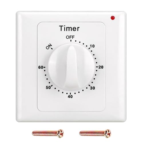 Tiardey 60 Min. Countdown-Timer-Schalter, AC 220 V, Schalterknopf-Stil, elektronisch, mechanische Countdown-Steuerung, Timer-Steckdose, Zeitschalter