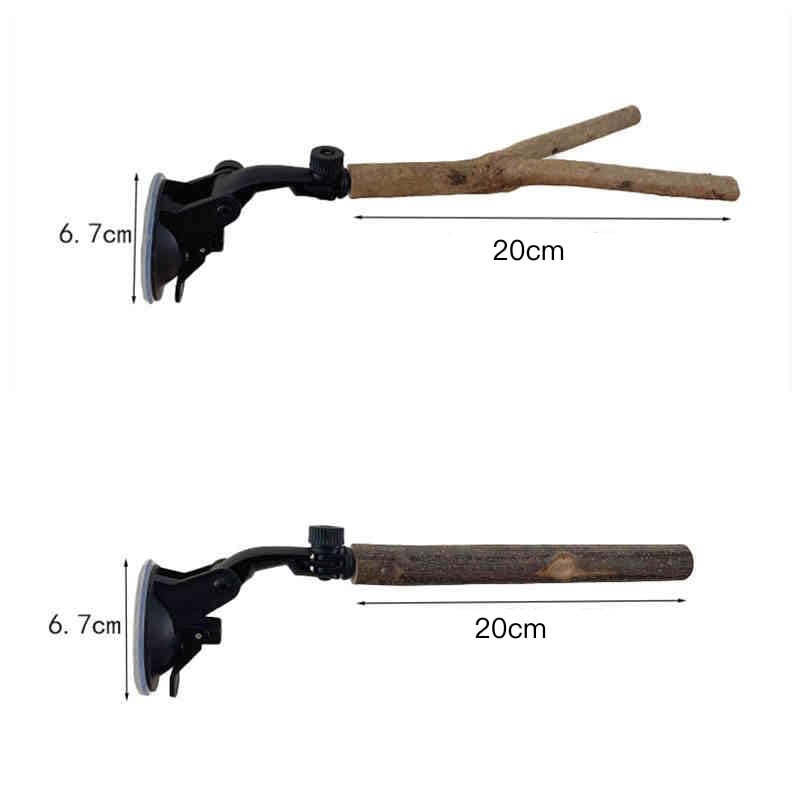2 PCS Parrot Perch Stand with Suction Cup, Window Perch for Birds, 5.9 Inch for Small Bird, Bird perches for Mirror Window