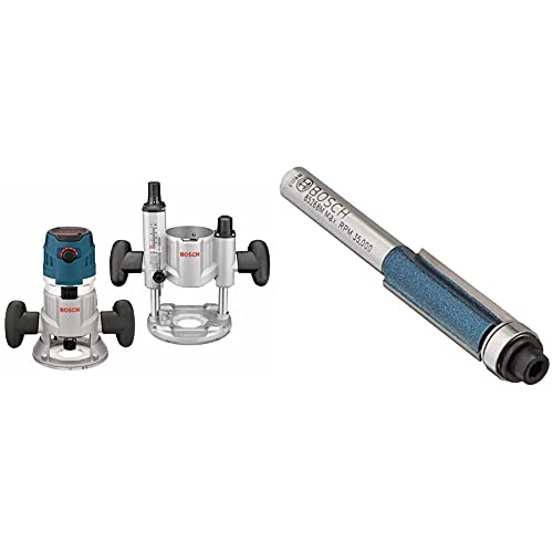 BOSCH MRC23EVSK Combination Router - 15 Amp 2.3 Horsepower Corded Variable Speed Combination Plunge & Fixed-Base Router Kit with 3/8 In. x 1 In. Carbide-Tipped Double-Flute Flush Trim Router Bit
