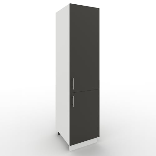 JD Greta Adjustable Kitchen Tall Larder Unit - 500mm - Tall Cabinet with Doors - Dark Grey Matt